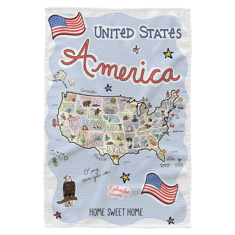Single Map Tea Towels