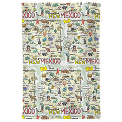 Fish kiss tea towel with New Mexico Map design
