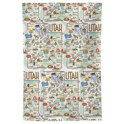 Fish kiss tea towel with Utah Map design