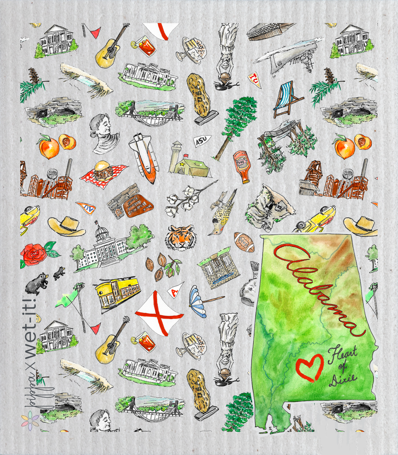 Pippa Alabama Wet-it Swedish Dishcloth