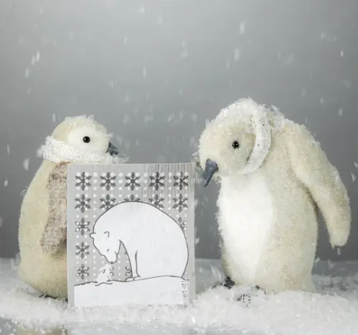 swedish dish cloth with cuddly polar bear design