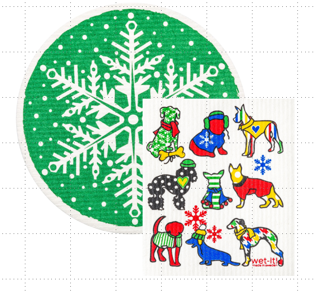 Cozy Furry Friends Set of 2 Swedish Dishcloths