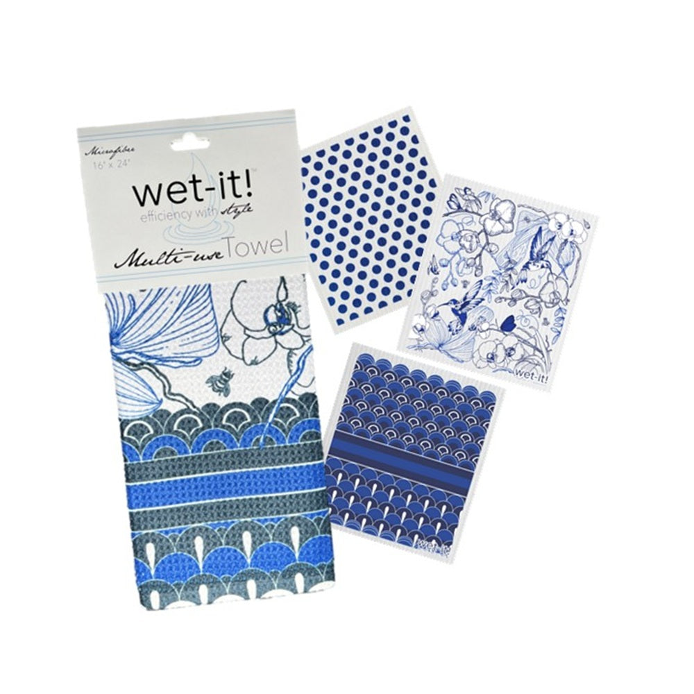 Chinoiserie Towel/Wet-it Bundle (4-Pack)