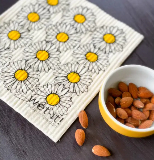 Daisies swedish Sponge cloth