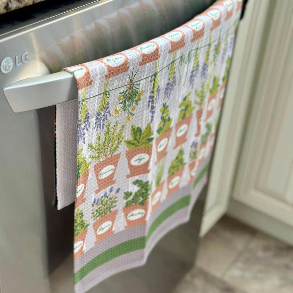 Herbs Tea Towel/Wet-it Bundle (4-Pack)