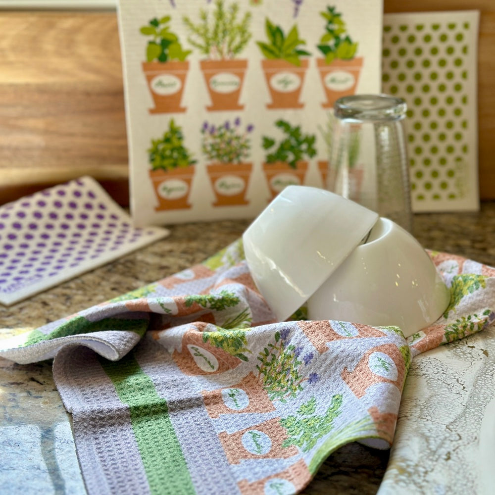 Herbs Tea Towel/Wet-it Bundle (4-Pack)