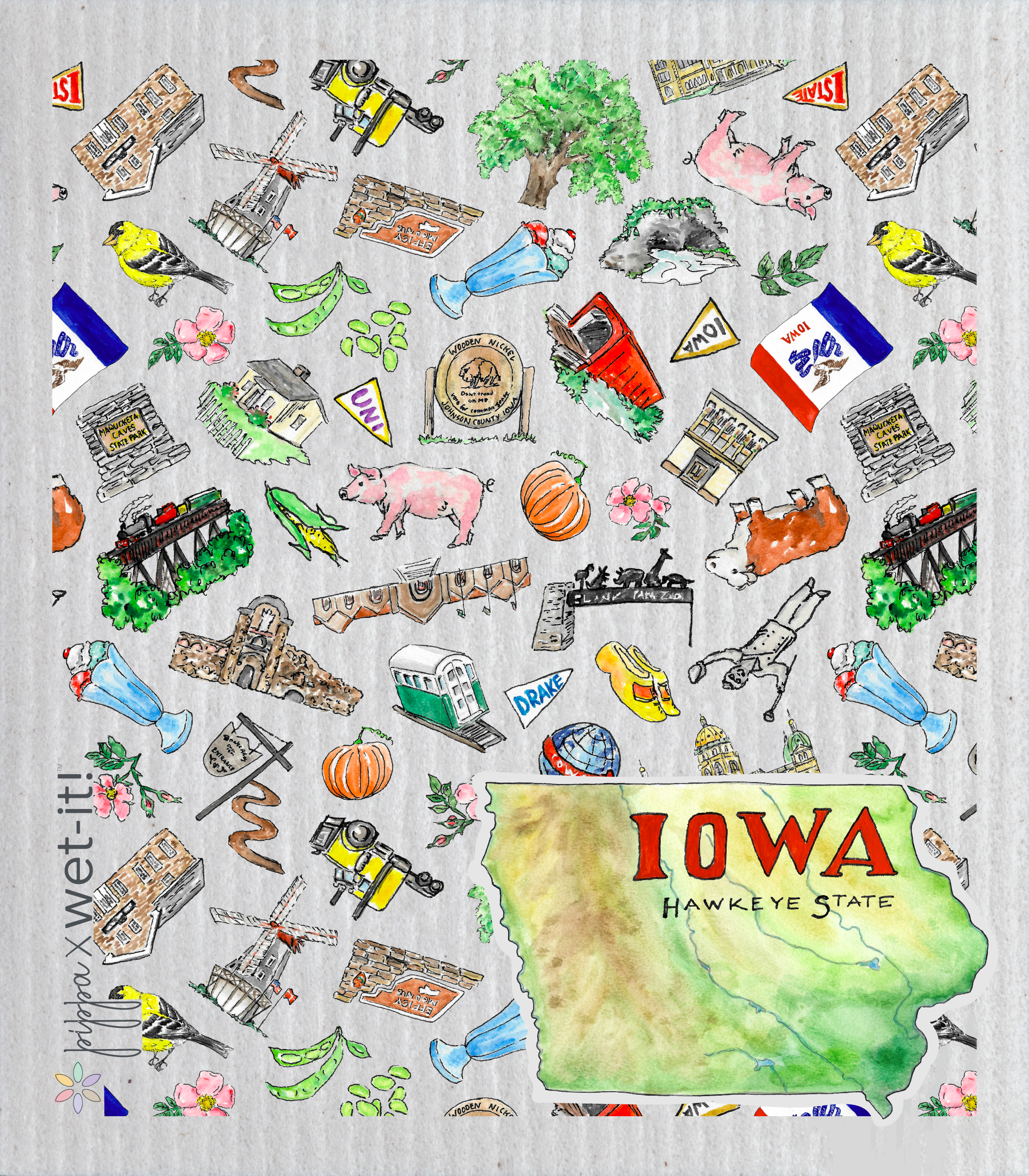 Pippa Iowa Wet-it Swedish Dishcloth