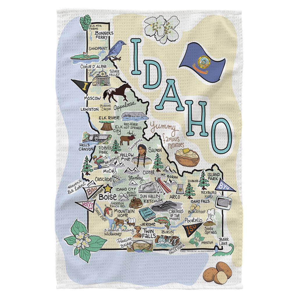 Idaho Single Map Kitchen Towel