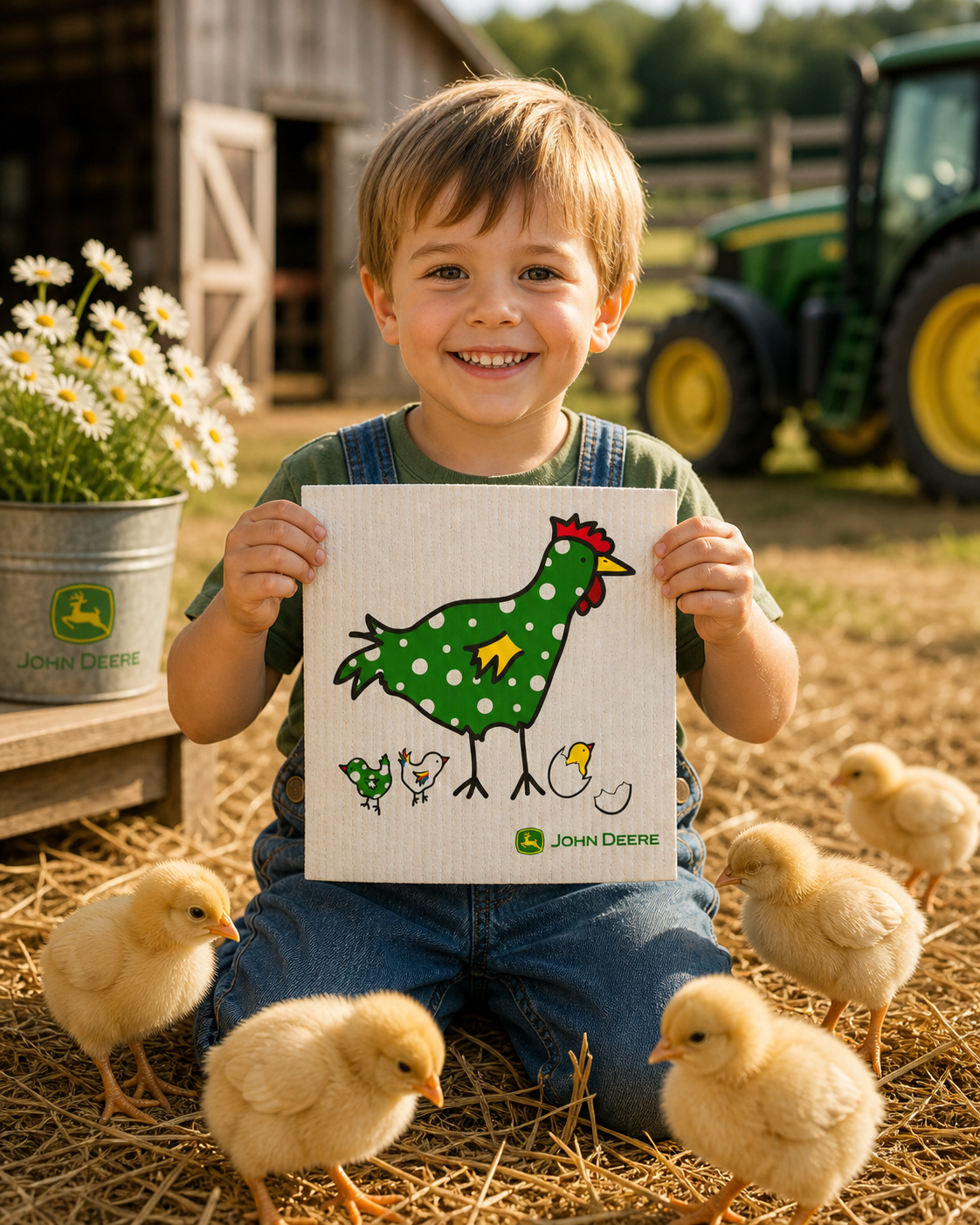 John Deere Chix Swedish Dishcloth