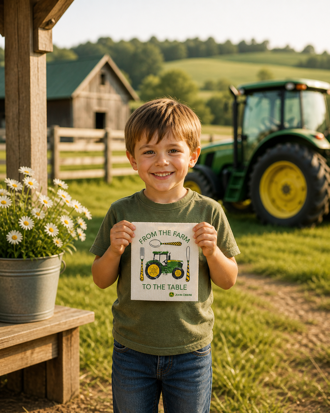 John Deere Farm to Table Swedish Dishcloth