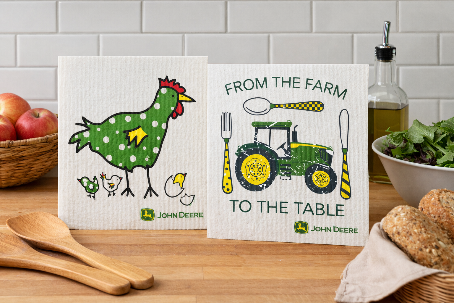 John Deere Chix Swedish Dishcloth