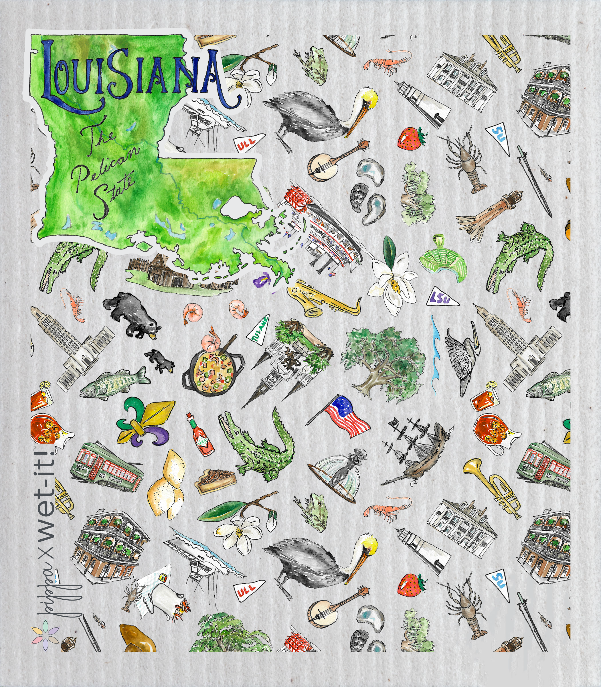 Pippa Louisiana Wet-it Swedish Dishcloth