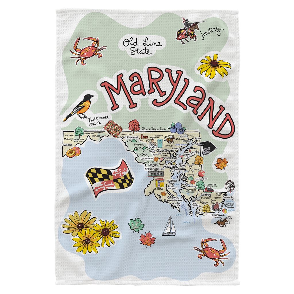 Maryland Single Map Kitchen Towel