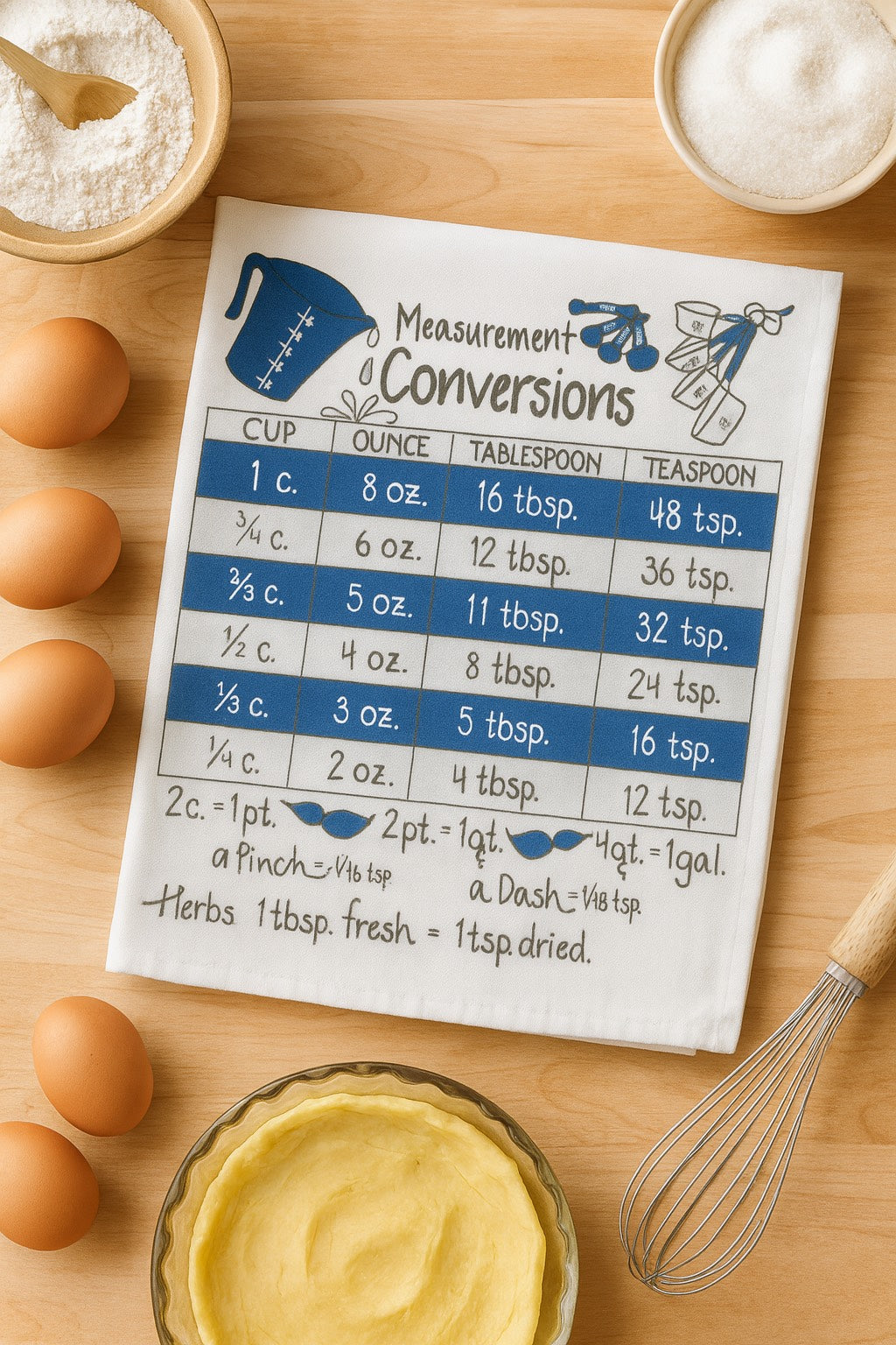 cooking measurements blue