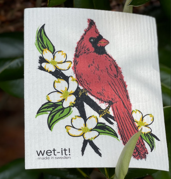 Swedish Cloth with Northern Red Cardinal design
