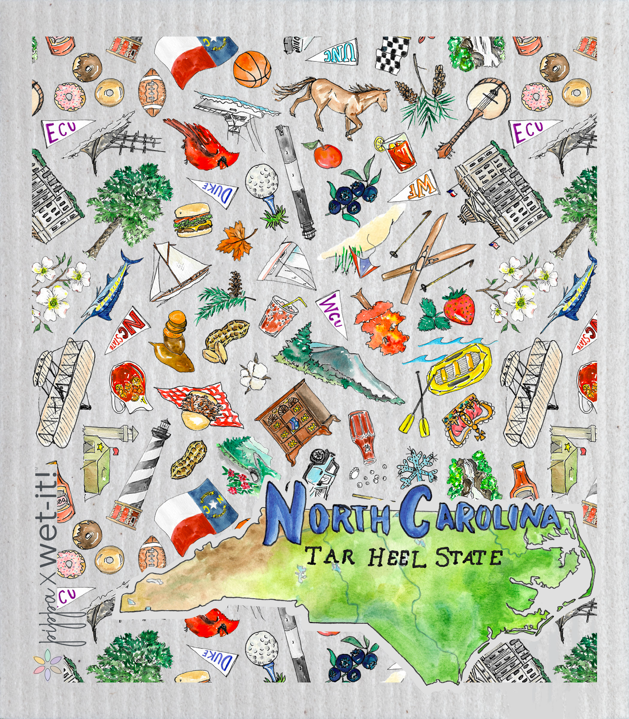 Pippa North Carolina Wet-it Swedish Dishcloth