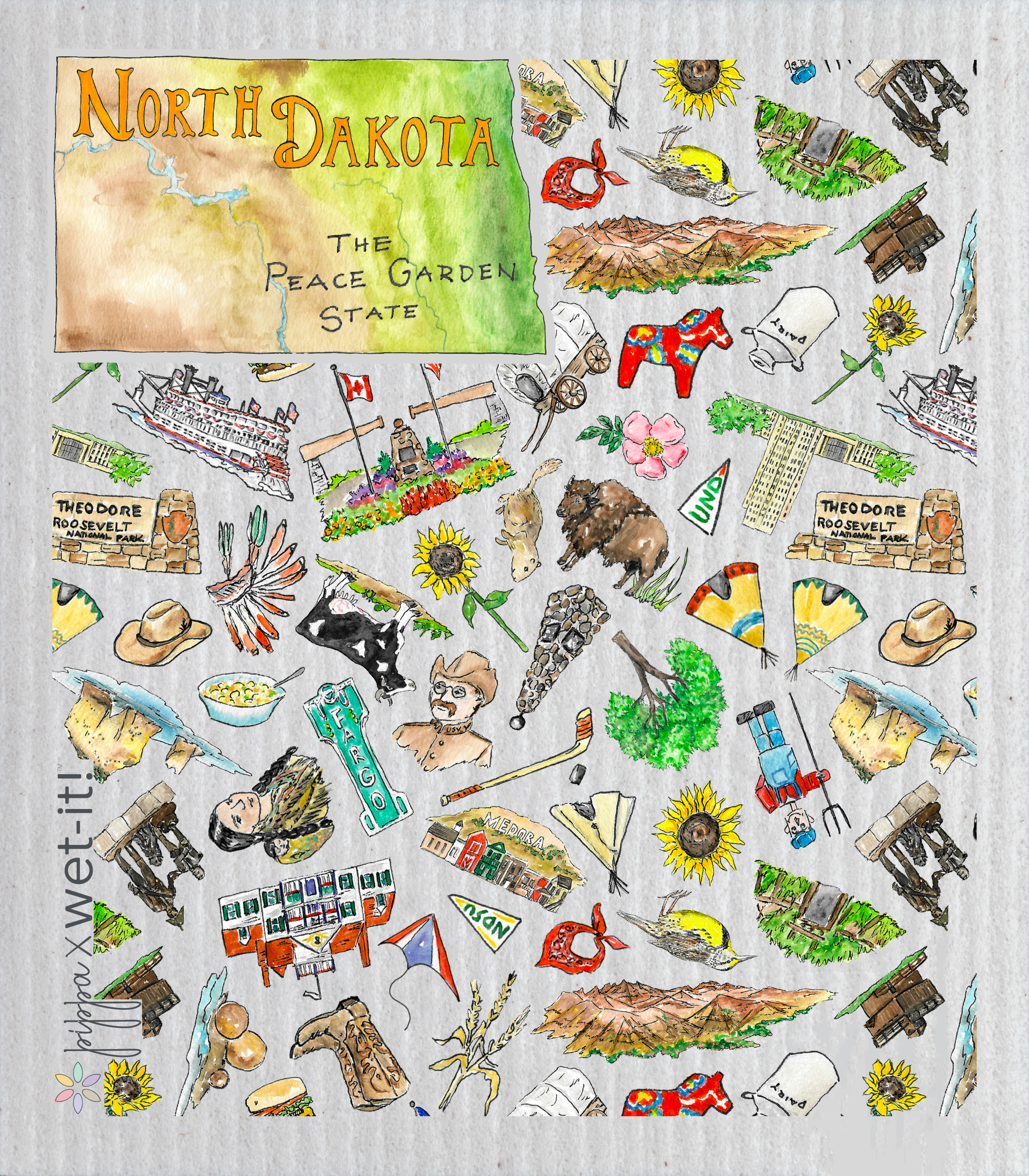 Pippa North Dakota Wet-it Swedish Dishcloth