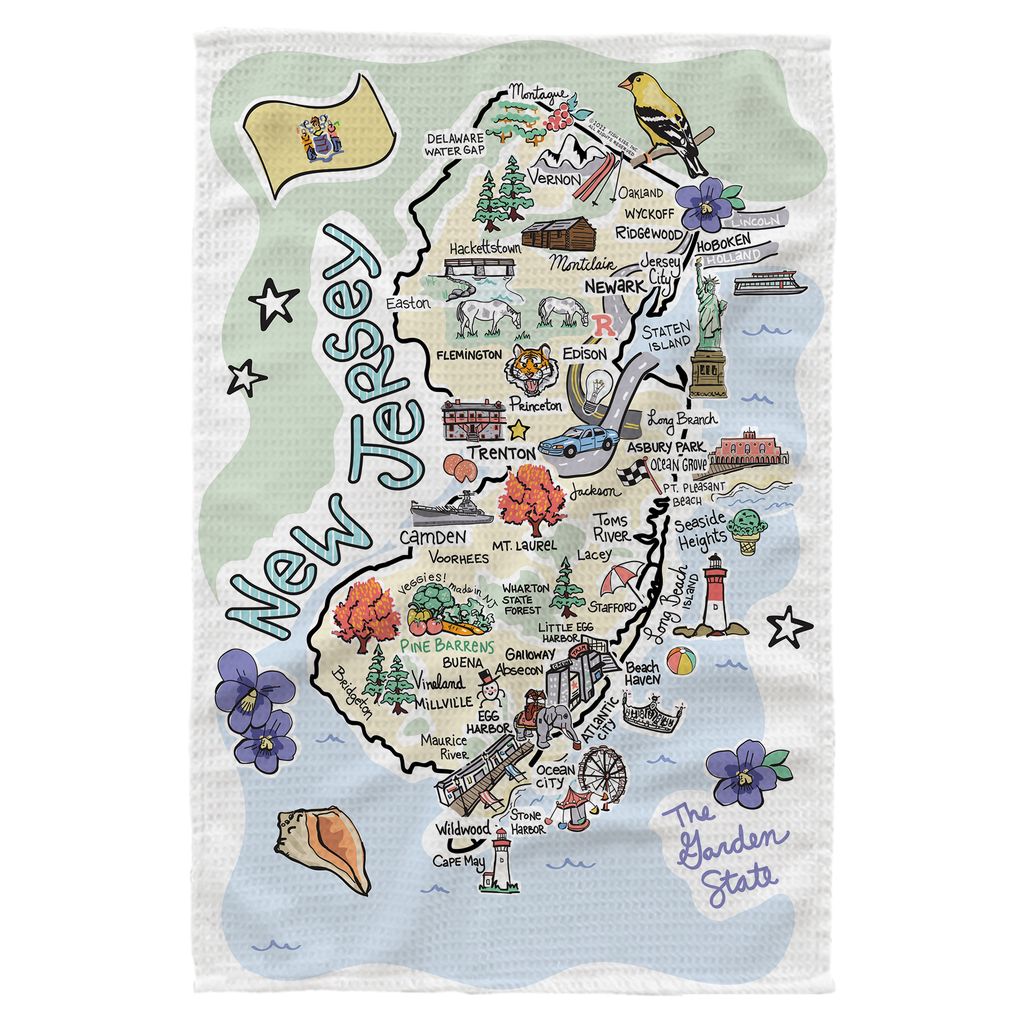 New Jersey Single Map Kitchen Towel