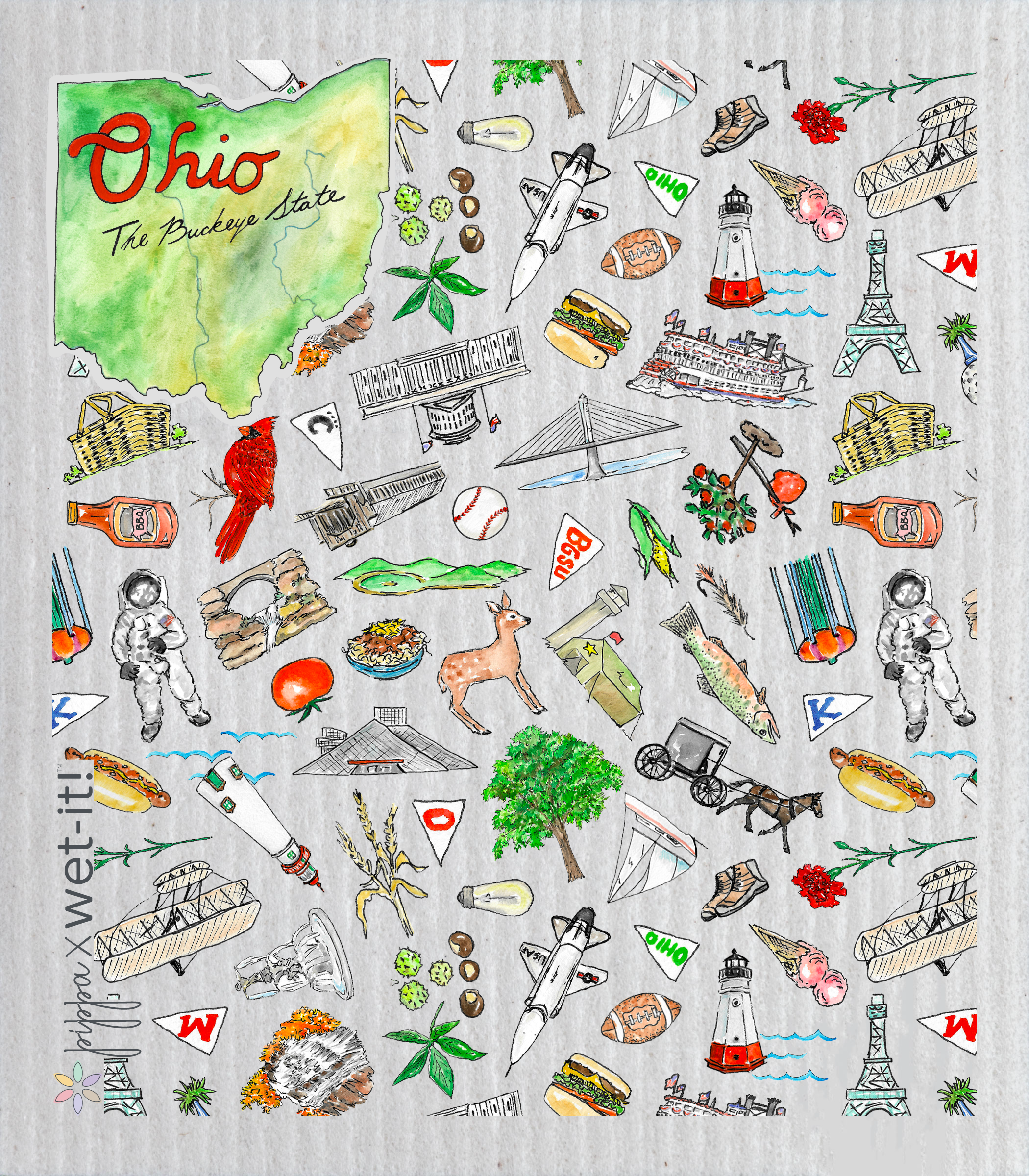 Pippa Ohio Wet-it Swedish Dishcloth