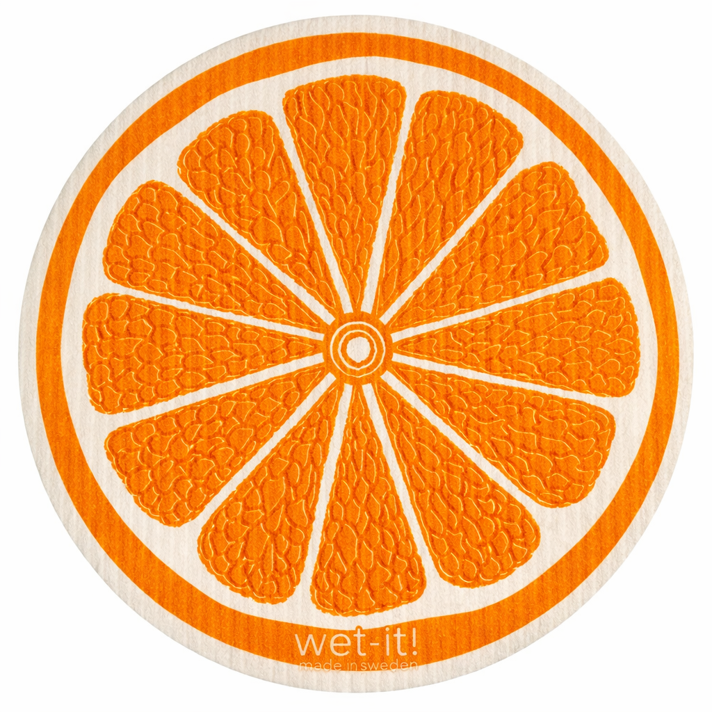 Orange Round Swedish Dishcloth