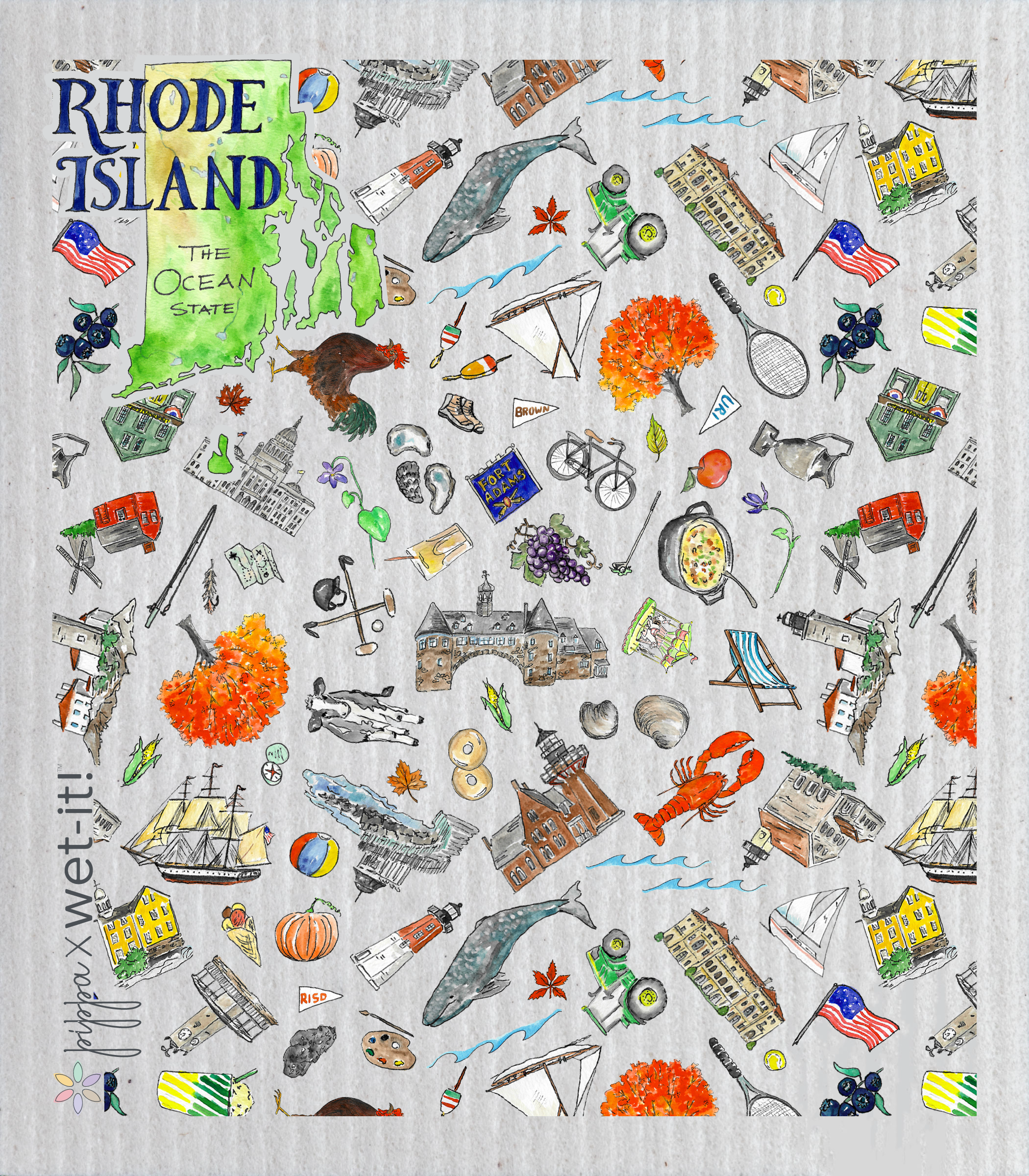 Pippa Rhode Island Wet-it Swedish Dishcloth