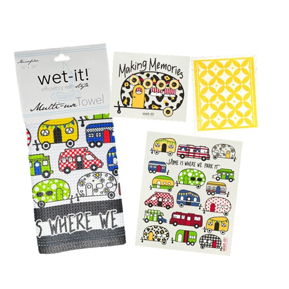 RV Camper Tea Towel/Wet-it Bundle (4-Pack)