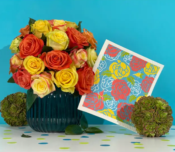 rose garden sponge cloth