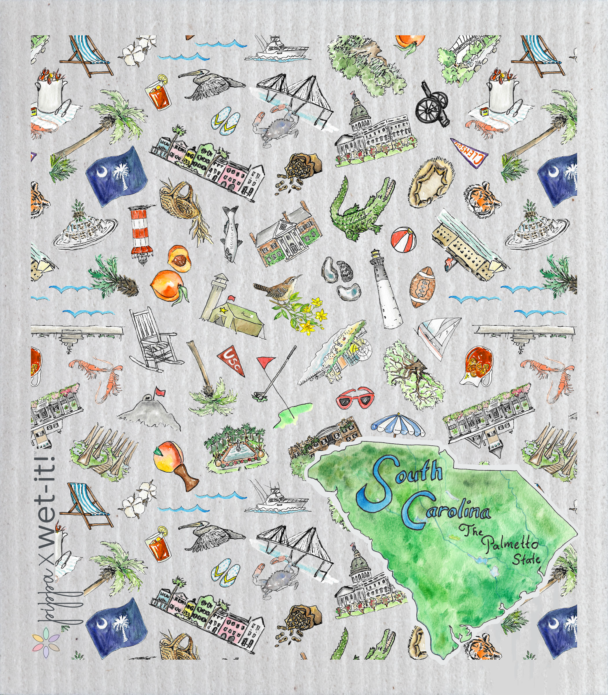 Pippa South Carolina Wet-it Swedish Dishcloth