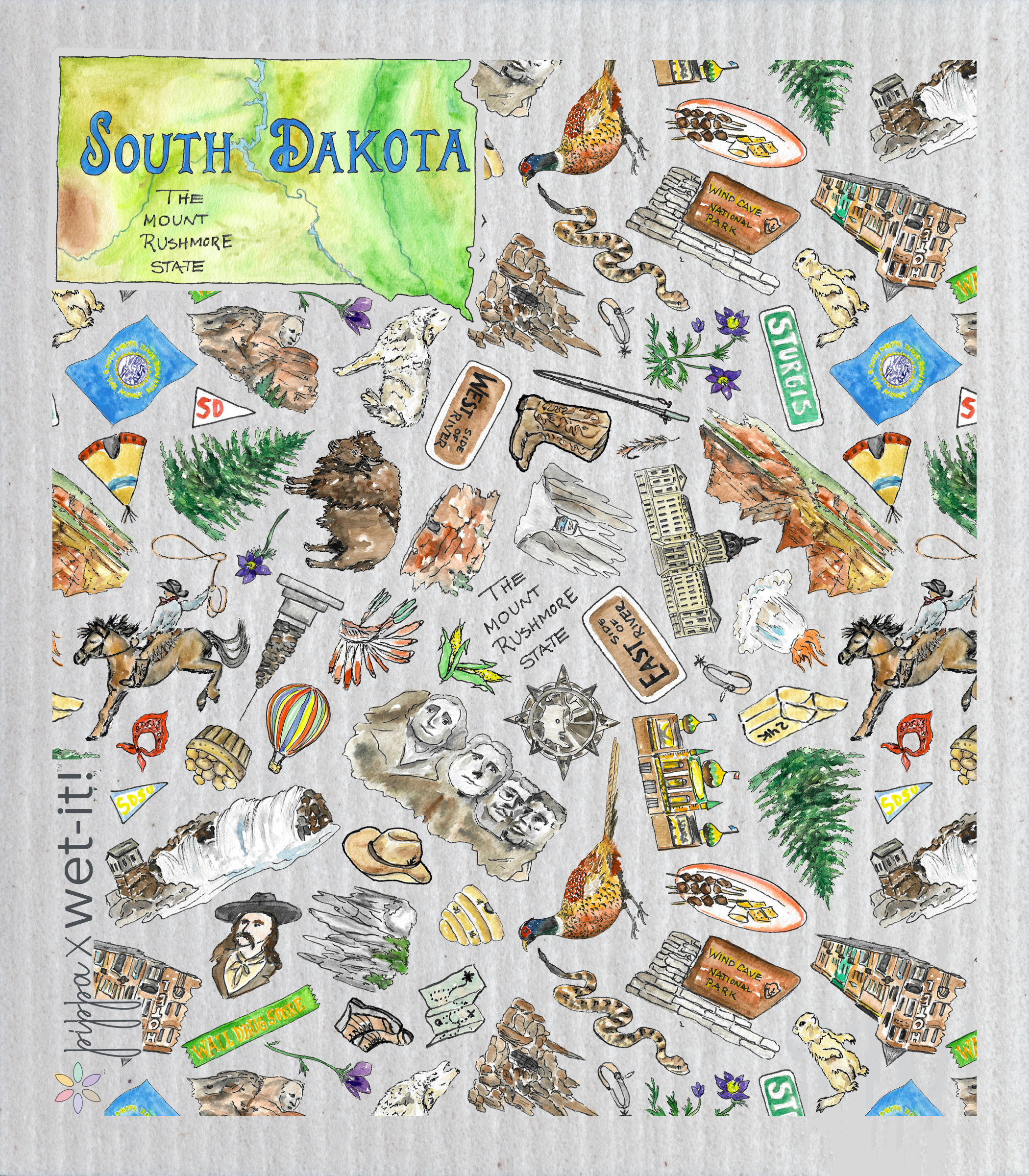 Pippa South Dakota Wet-it Swedish Dishcloth