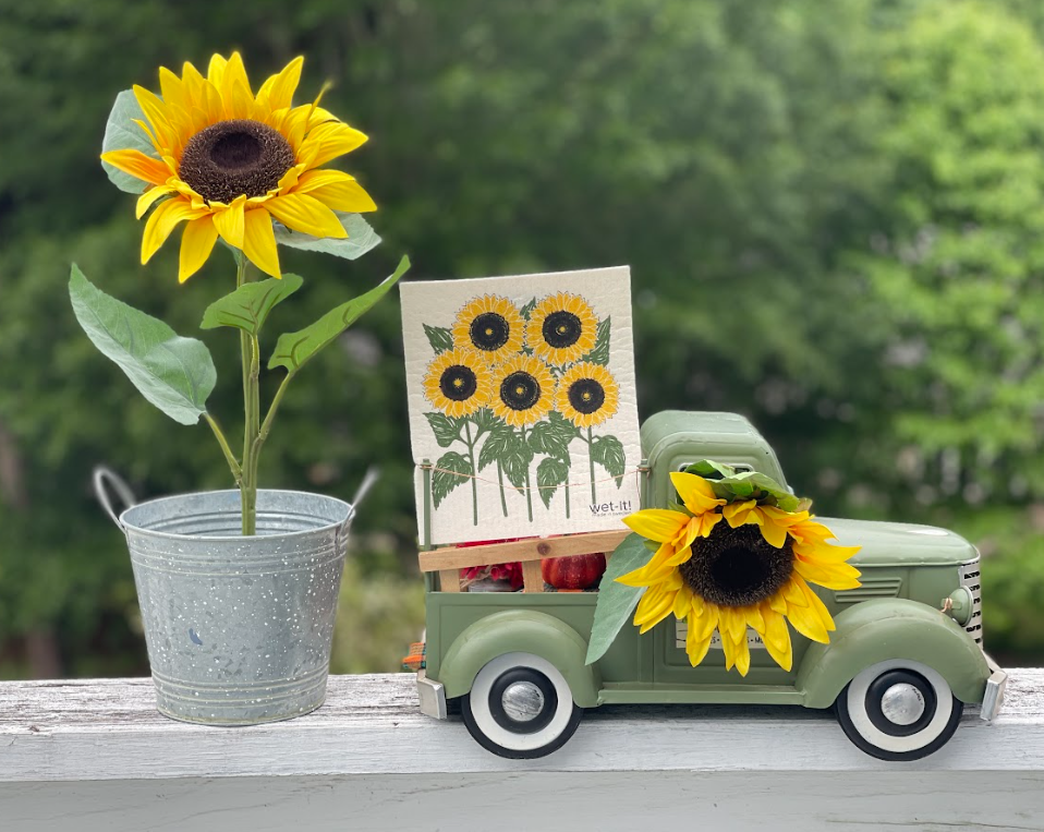 Swedish Cloth with Sunflower Field Design