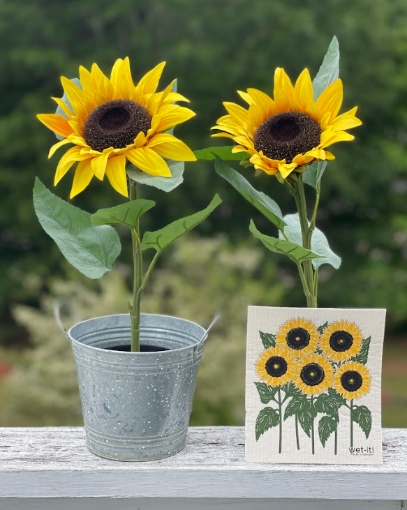 Swedish Cloth with Sunflower Field Design