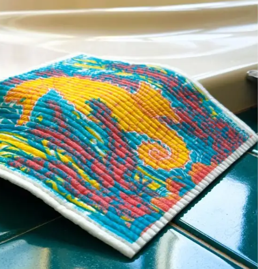 Swedish Cloth with Salty Seahorse design