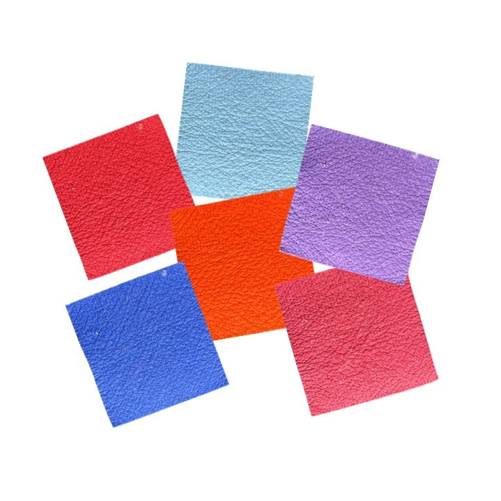 set of 6 solid color sponge cloths including dark red, light blue, purple, dark blue, orange, and bright red