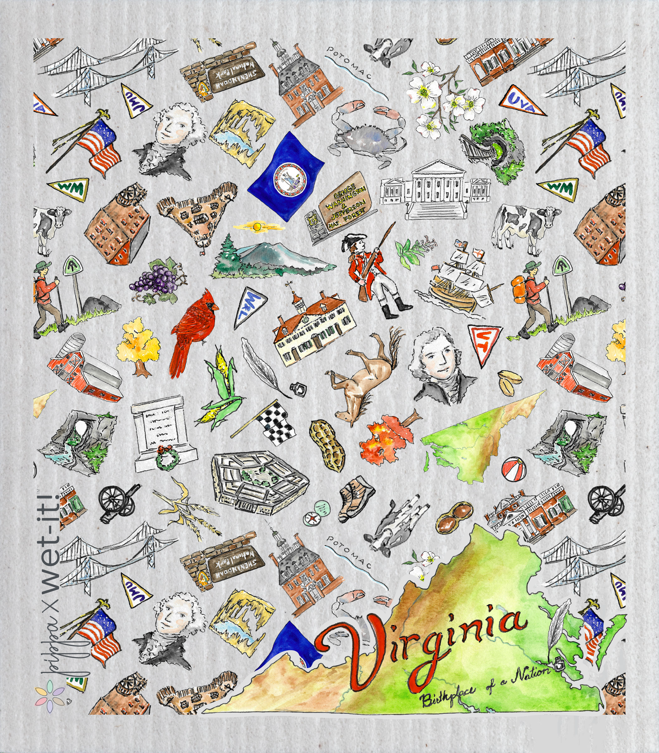 Pippa Virginia Wet-it Swedish Dishcloth