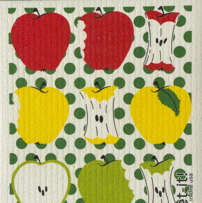 Sponge cloth with apple design