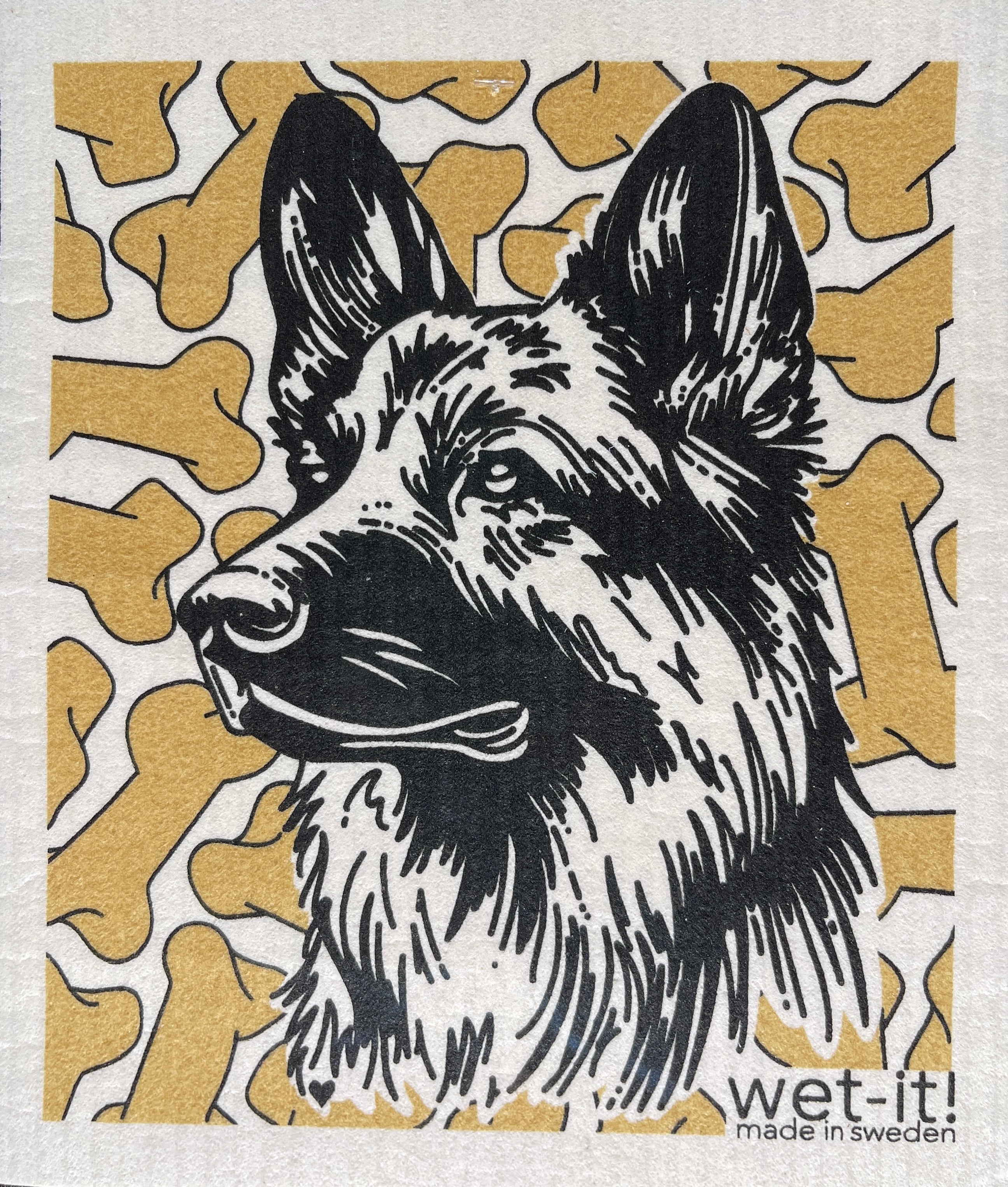 Swedish Sponge Cloth with german shepherd design