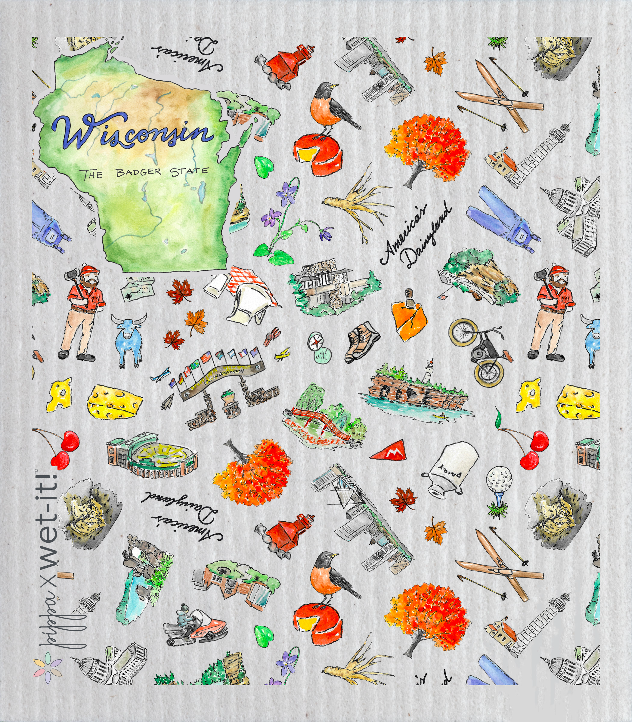 Pippa Wisconsin Swedish Dishcloth