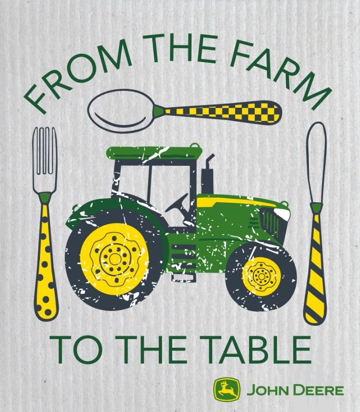 Swedish sponge cloth with John Deere Farm to table design