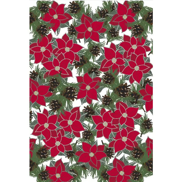 Microfiber Tea Towel with Crimson and Pine design