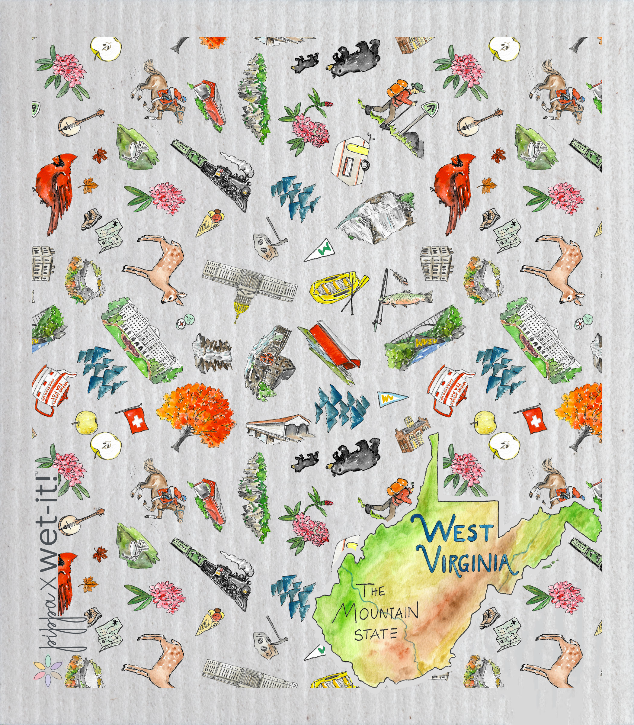 Pippa West Virginia Swedish Dishcloth