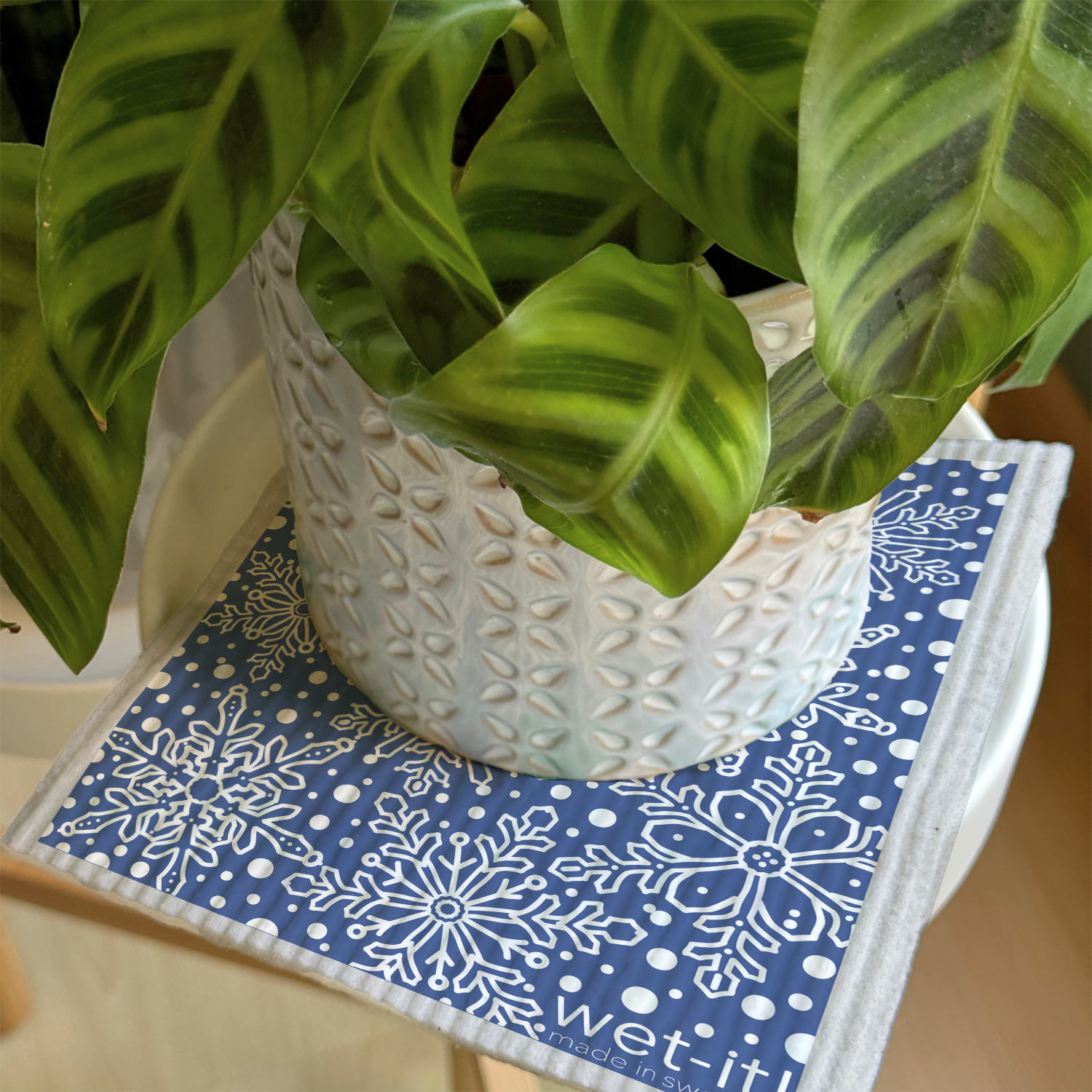 Swedish Cloth with Winterday Blue design