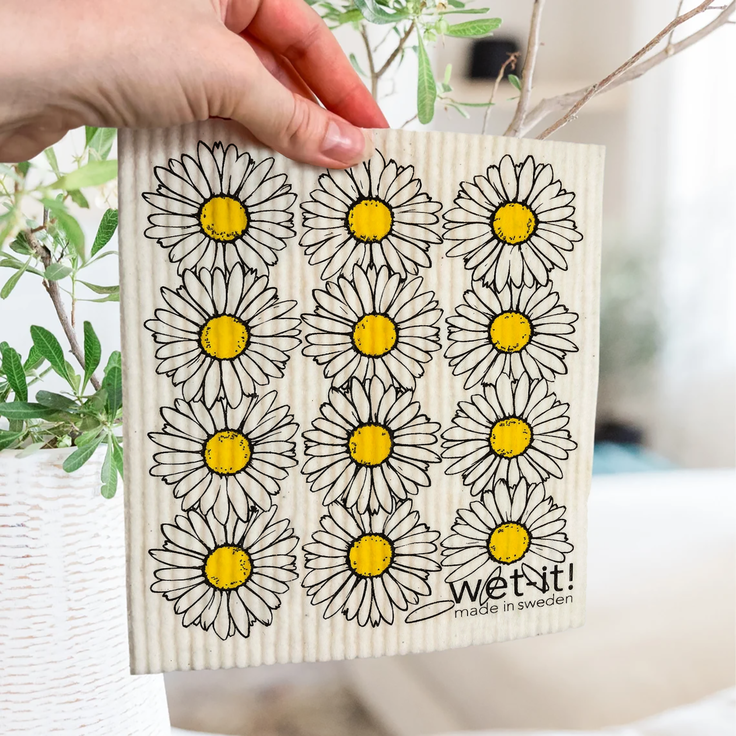 Daisies swedish Sponge cloth