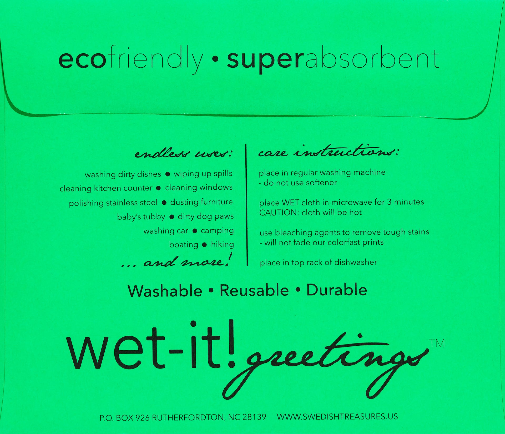 wet-it! greetings envelope green