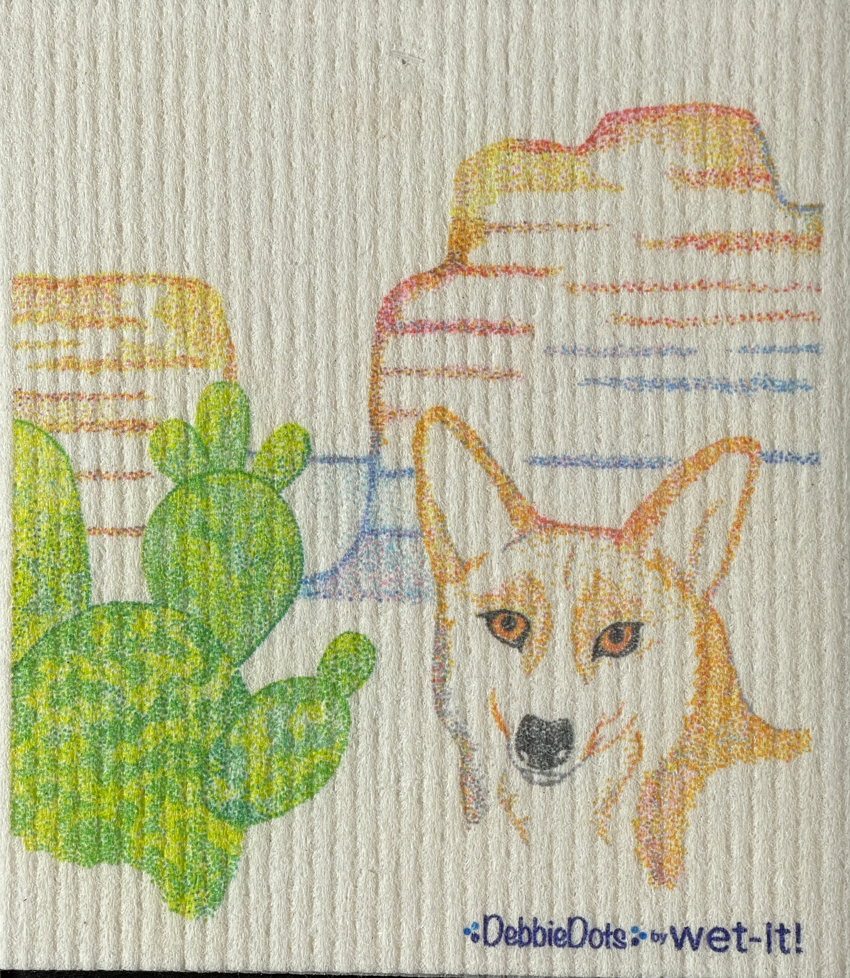 Wet-it Swedish Cloth with Debbie Dots Coyote Design