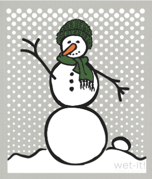 swedish dish cloth with snowman green  design