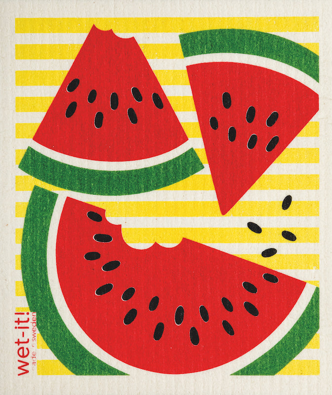 swedish dish cloth with watermelon slices design