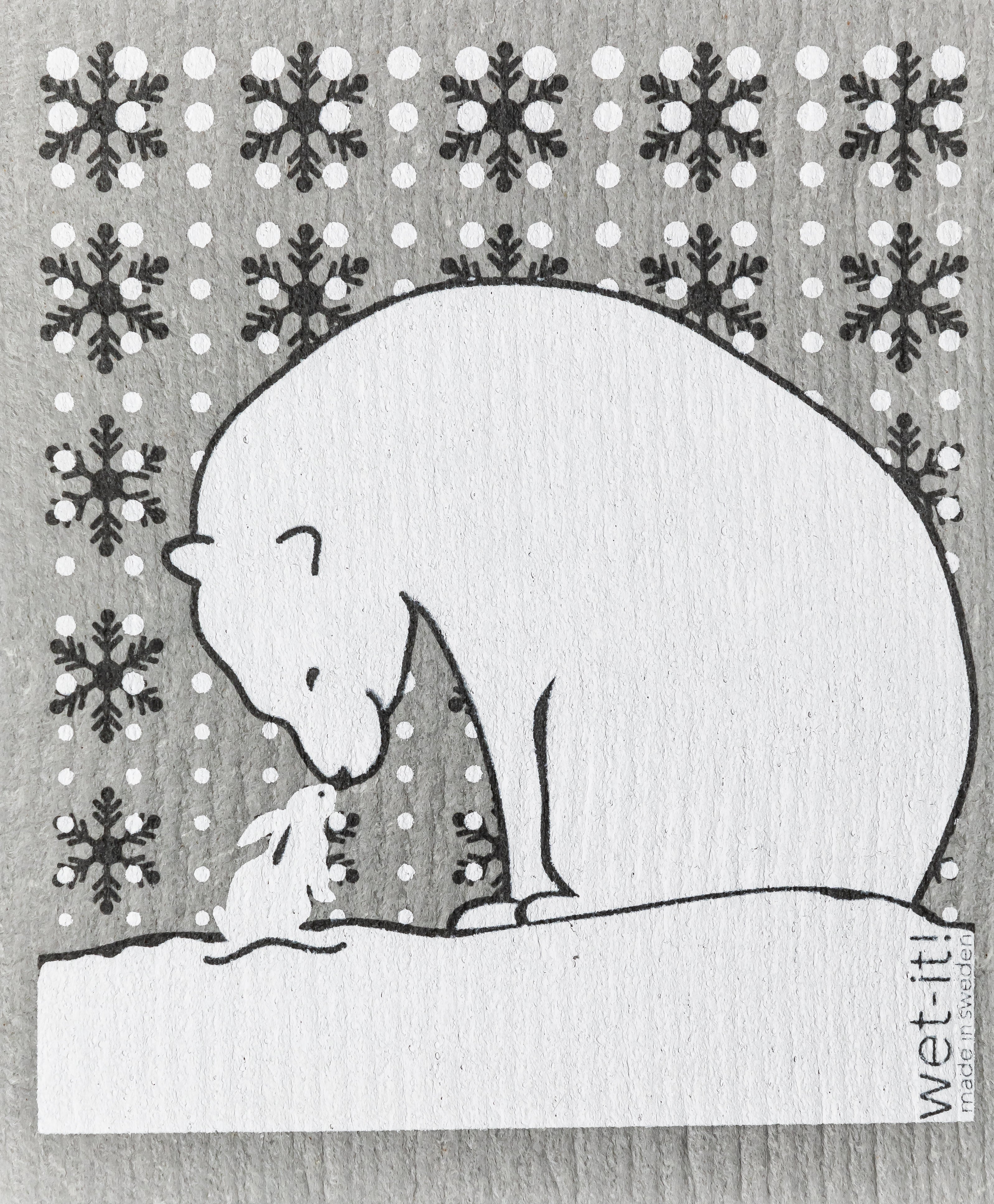 swedish dish cloth with cuddly polar bear design