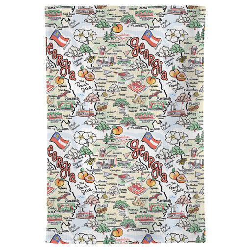  Fish kiss tea towel with Georgia Map design