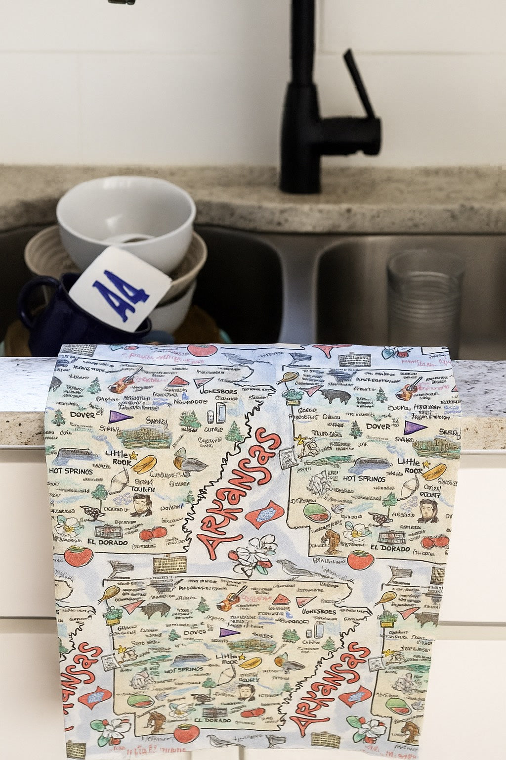 Arkansas Map Repeat Kitchen Towel