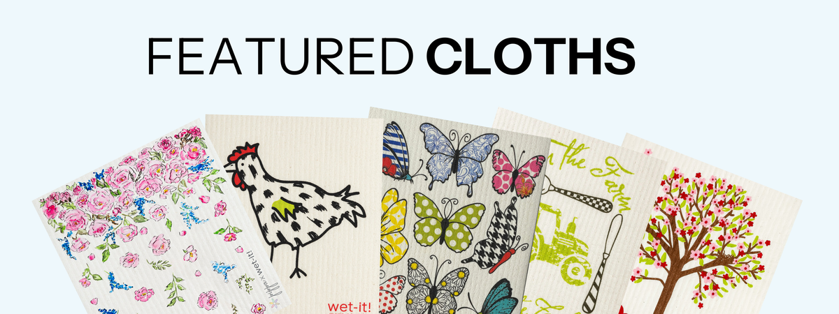 Replace paper towels, sponges and other cloths with Wet-it! Wet Cloths